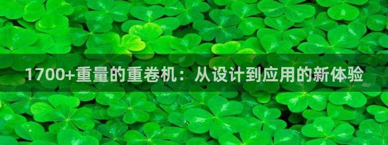威九国际Sxsx：1700+重量的重卷机：从设计到应用的新体