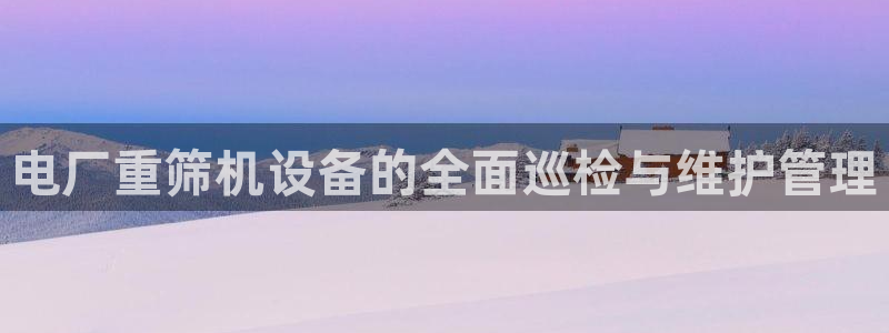 威九国际下载：电厂重筛机设备的全面巡检与维护管理