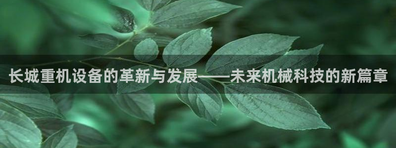 威九国际66m66官网：长城重机设备的革新与发展——未来机械